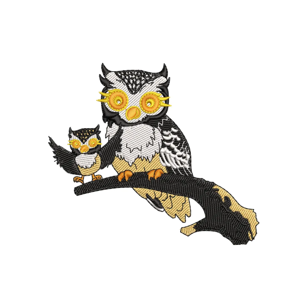 Birds Owls Embroidery Design