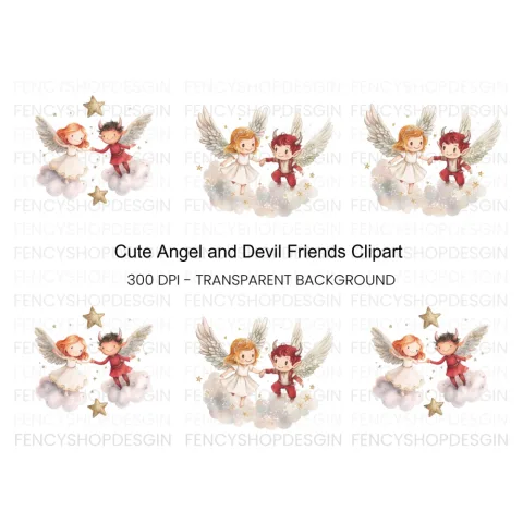 Angels and Devils Clipart Bundle