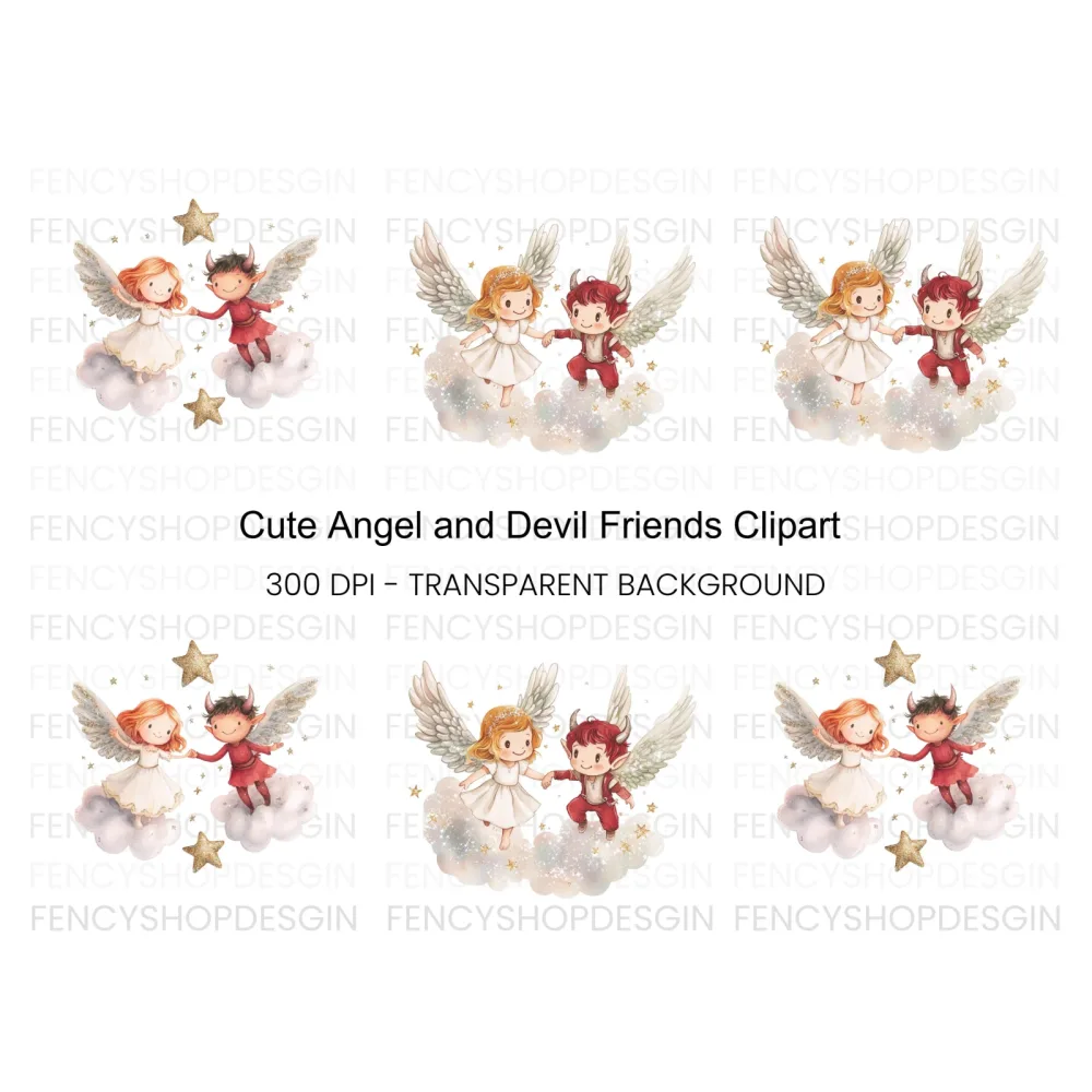 Angels and Devils Clipart Bundle