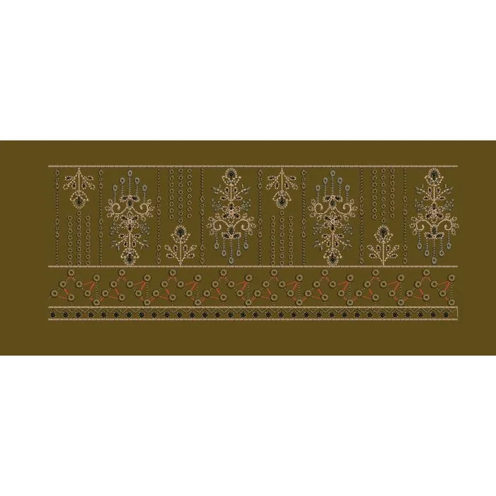 Chandelier Motif and Beaded Drop Border Embroidery Design