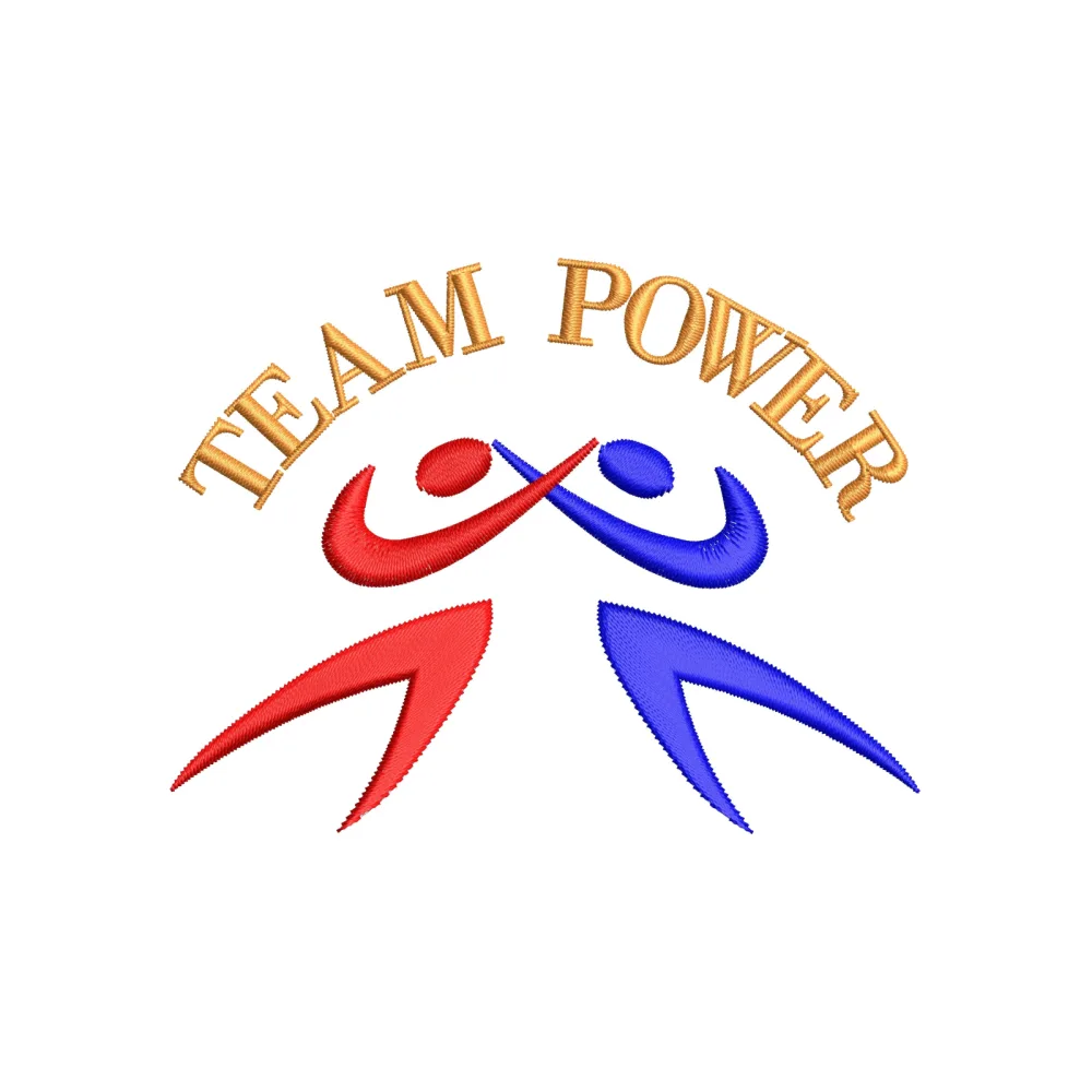 Teampower Embroidery Design