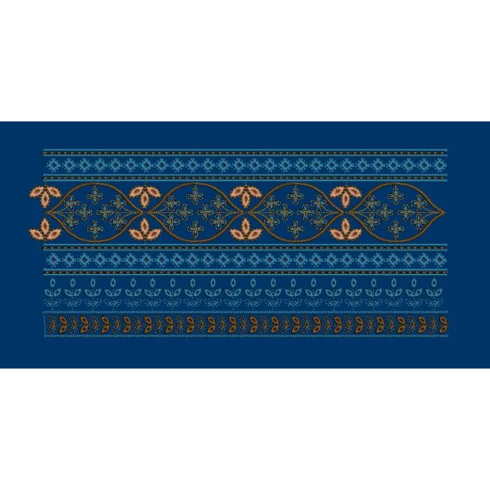 Interlocking Wave Star Lattice Border Embroidery Design