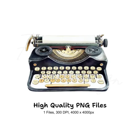Vintage Typewriter Clipart Bundle