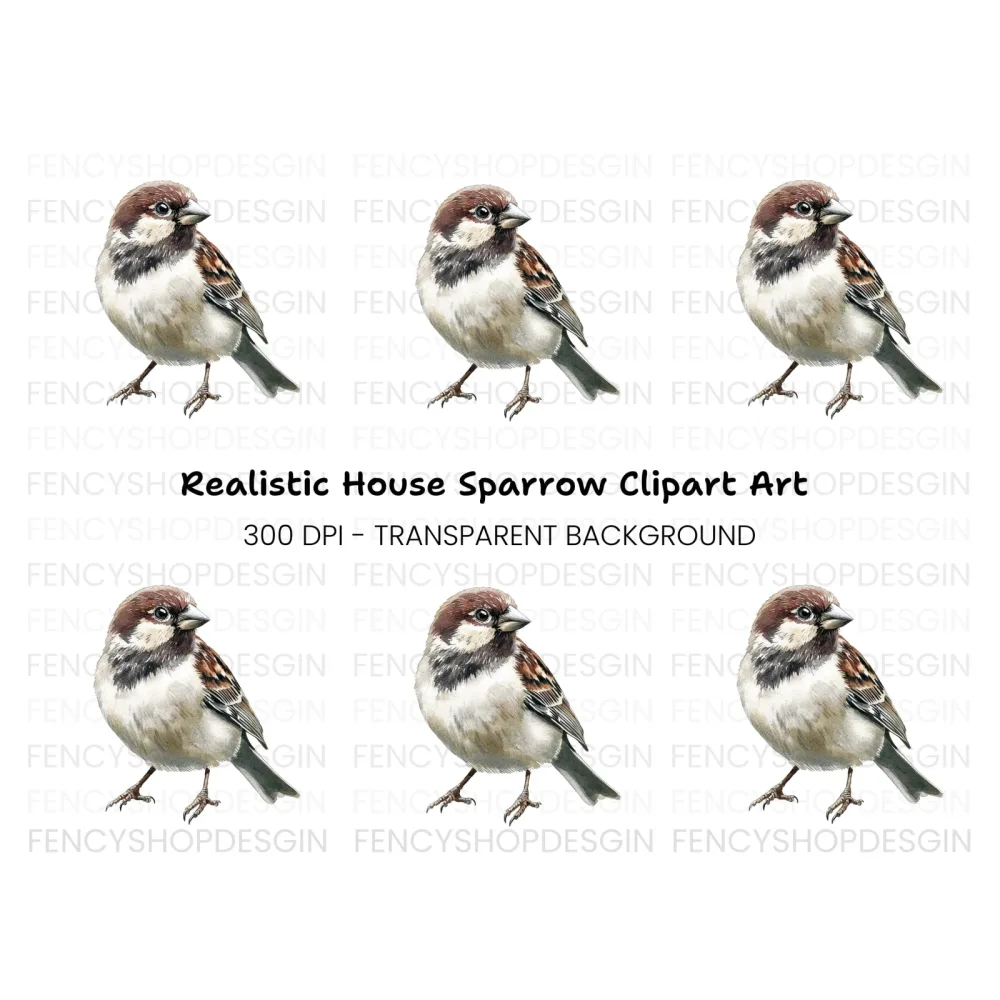Sparrow Bird Clipart Bundle