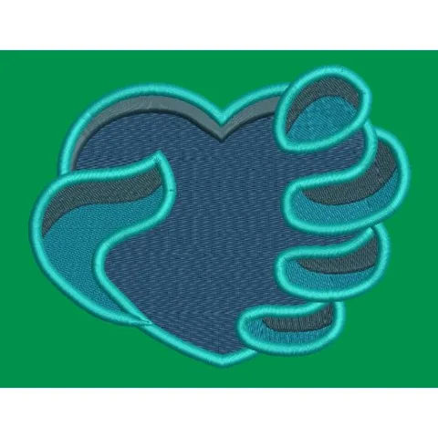 Heart Claw Emblem Embroidery Design