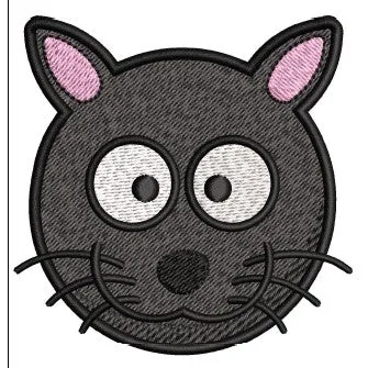 Cat Face Embroidery Design