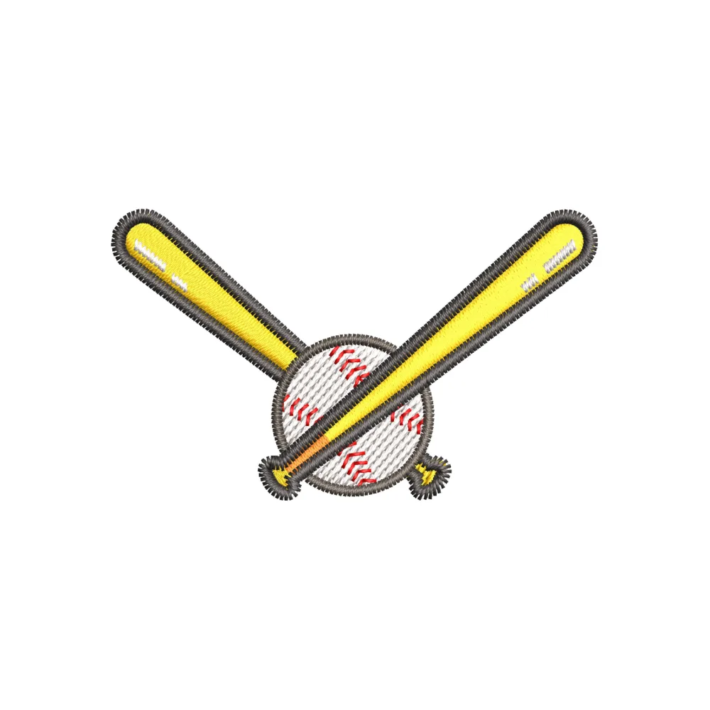 Bat Ball Embroidery Design