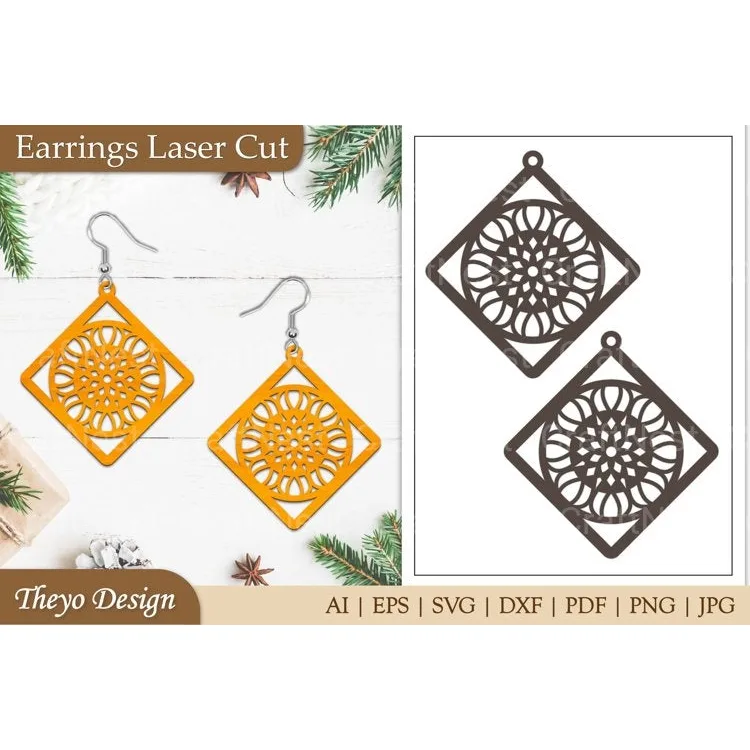 Mandala Lasercut Earrings SVG Bundle