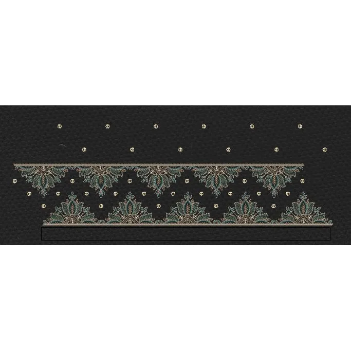 Floral Jacquard Woven Black Embroidery Design