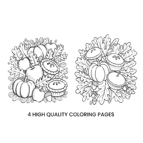Autumn Harvest Thanksgiving Coloring Books
