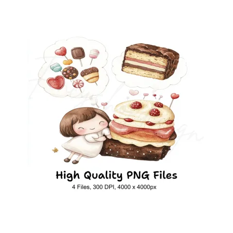 Sweet Dreams Dessert Clipart Bundle