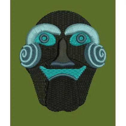 Spiral Cheeked Visage Embroidery Design