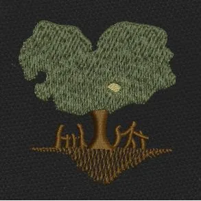 Rooted Tree Brown Embroidery Design