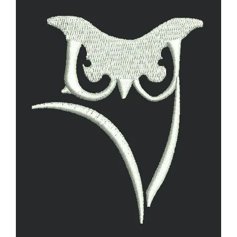 Minimalist Nocturnal Avian Icon Embroidery Design