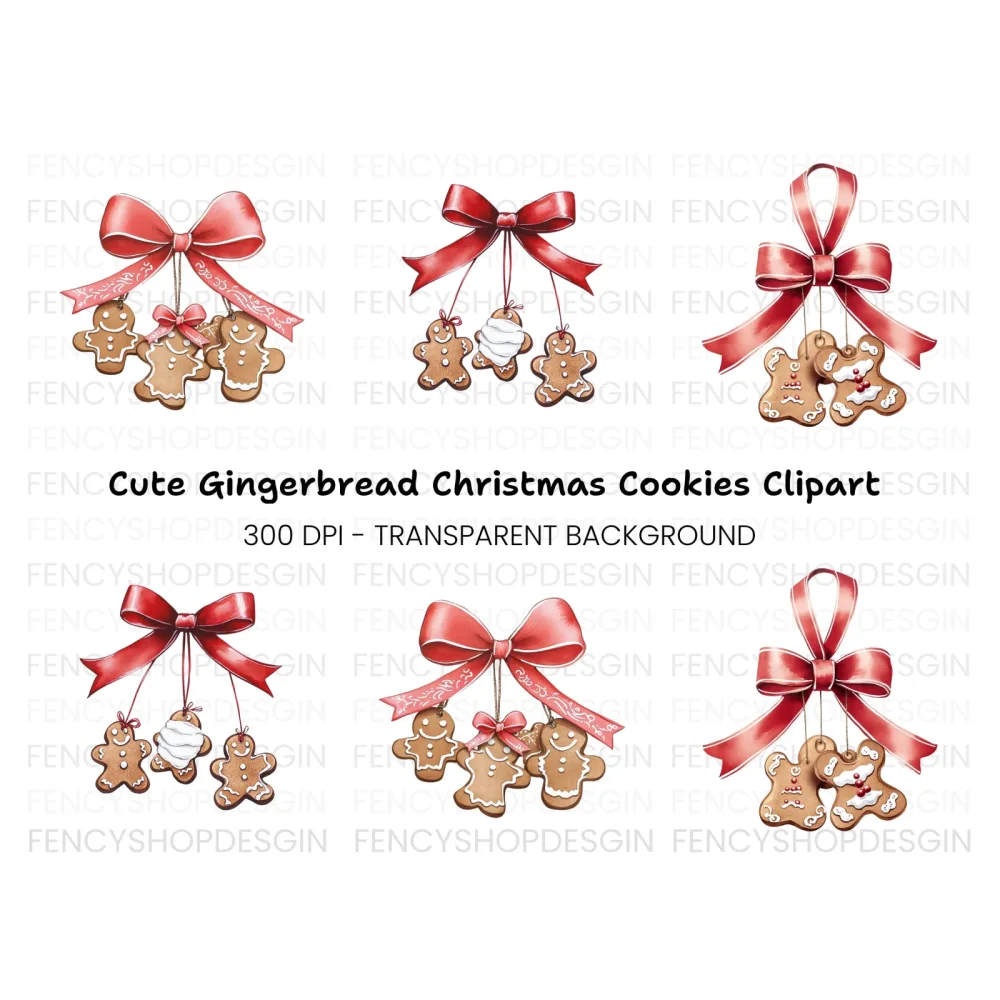Gingerbread Man Christmas Clipart Bundle