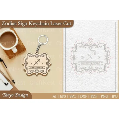 Zodiac Keychain SVG Bundle