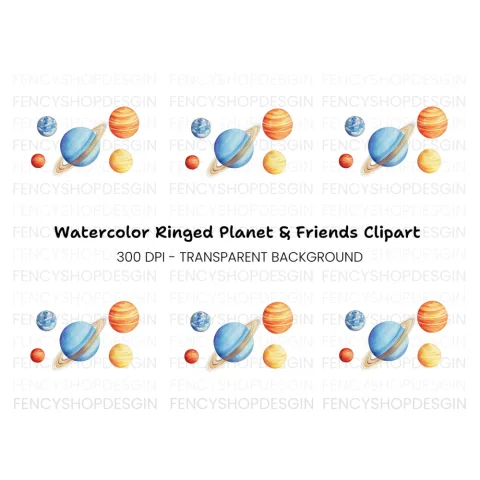 Solar System Planets Clipart Bundle