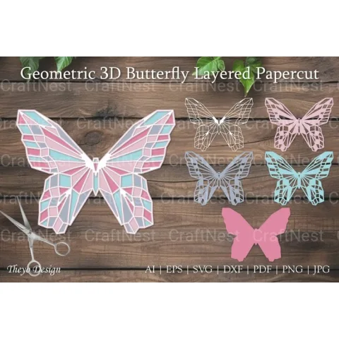 Geometric D Butterfly SVG Bundle