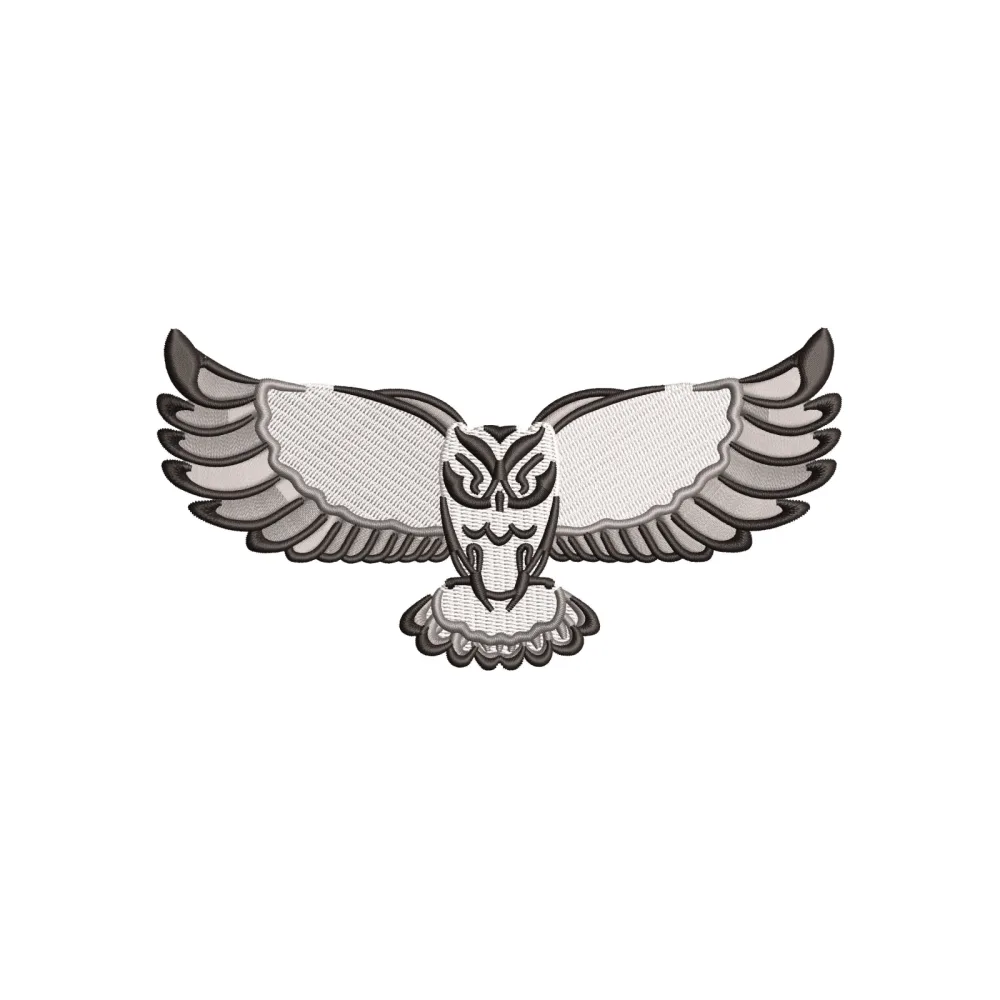 Flying Owl Embroidery Design