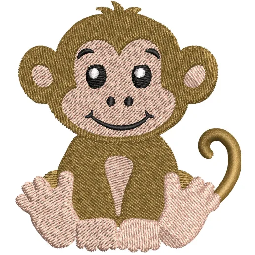 Monkey Embroidery Design