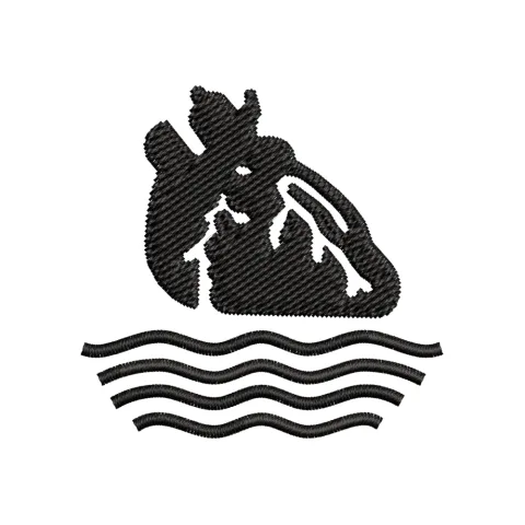 Black Heart Embroidery Design