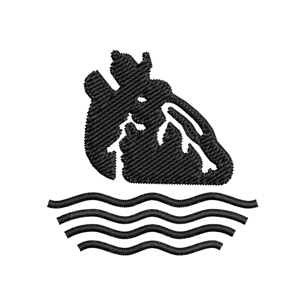 Black Heart Embroidery Design