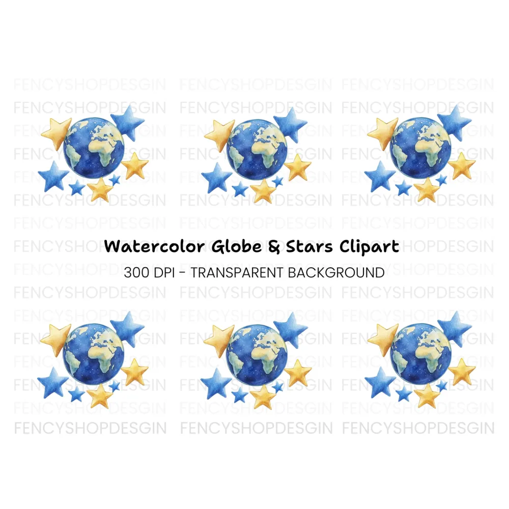 Earth and Stars Clipart Bundle