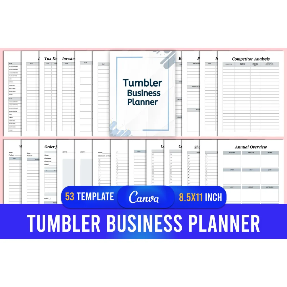 Tumbler Business Planner Template