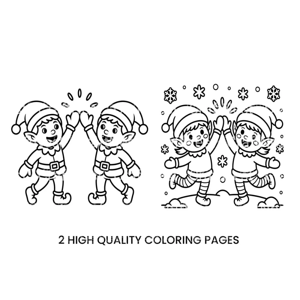 Christmas Elf High Five Coloring Books
