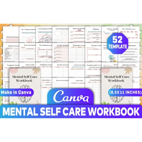 Mental Self Care Workbook for Personal Growth