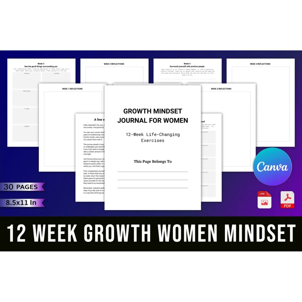Week Growth Women Mindset Journal