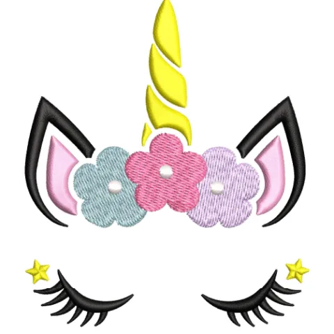 Unicorn Eyes Embroidery Design