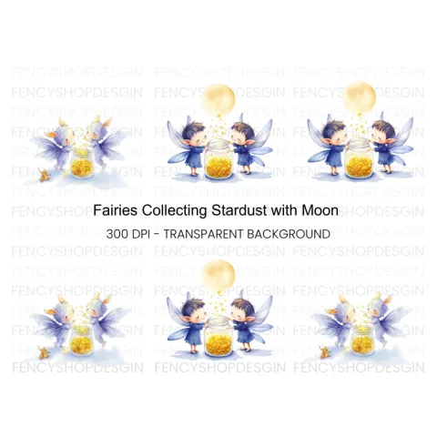 Fairies Collecting Stardust Clipart Bundle