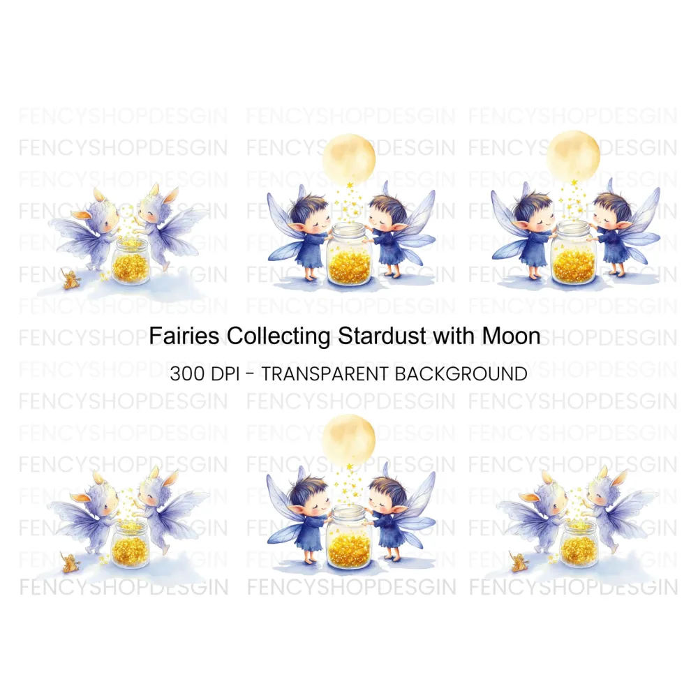 Fairies Collecting Stardust Clipart Bundle