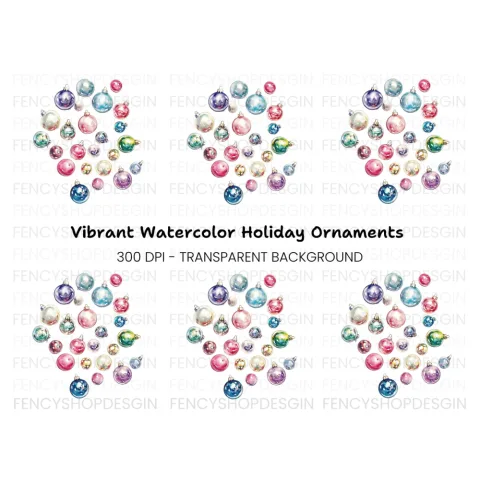 Christmas Ornaments Clipart Bundle