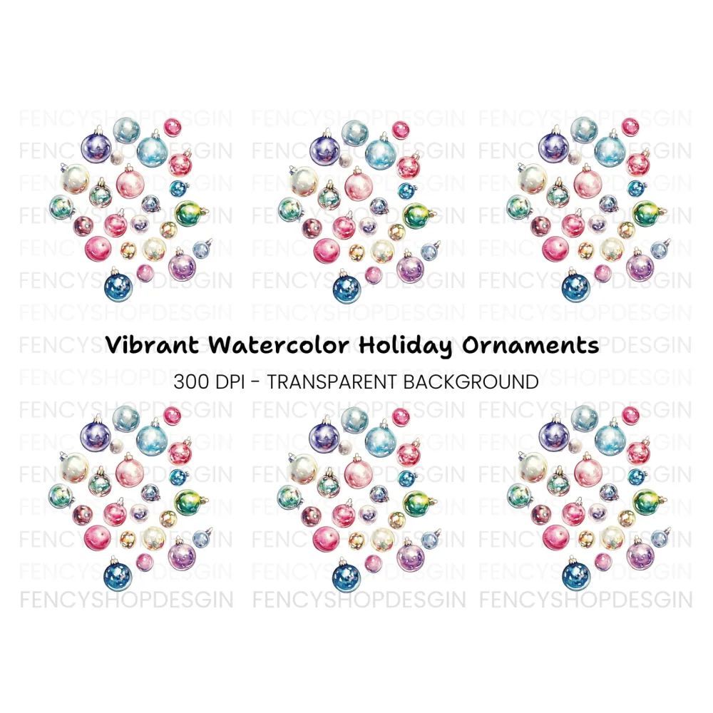 Christmas Ornaments Clipart Bundle