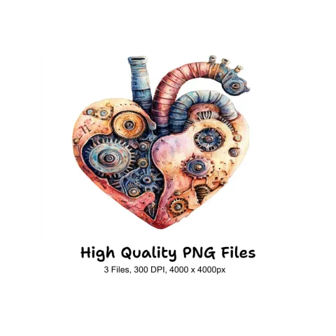 Steampunk Hearts Clipart Bundle
