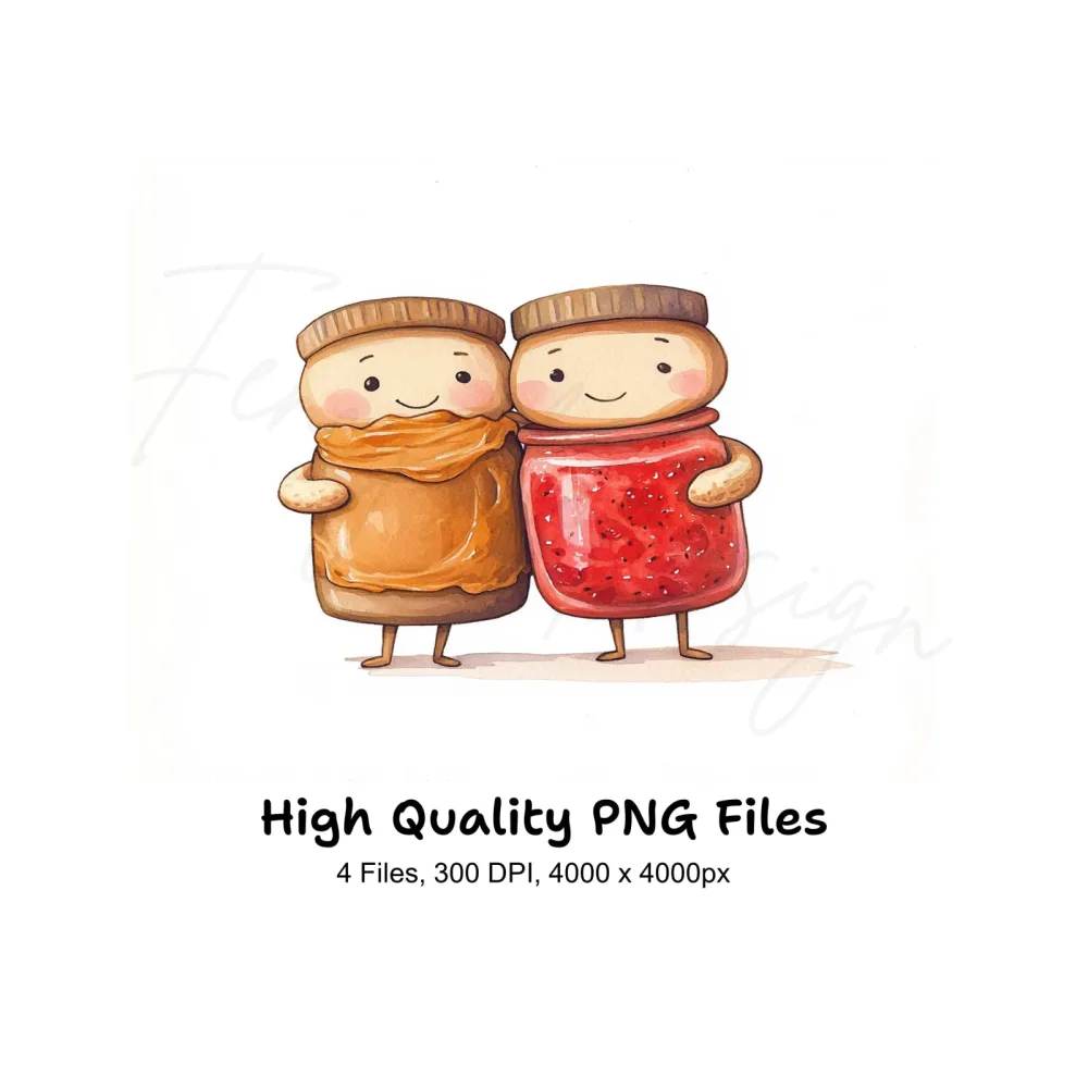 Cute Peanut Butter and Jelly Clipart Bundle