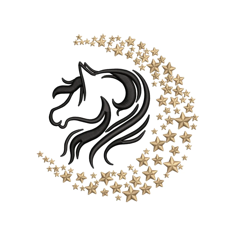 Moon Horse Embroidery Design