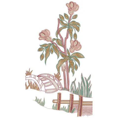 Flower Plant Embroidery Design