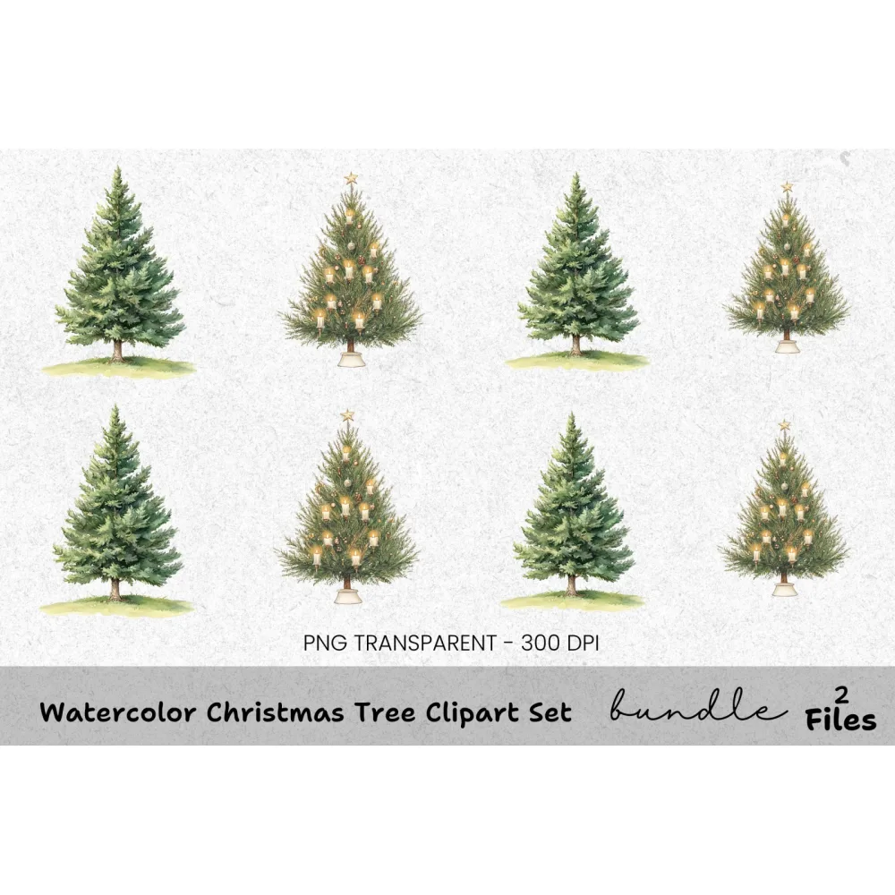 Christmas Tree Clipart Bundle