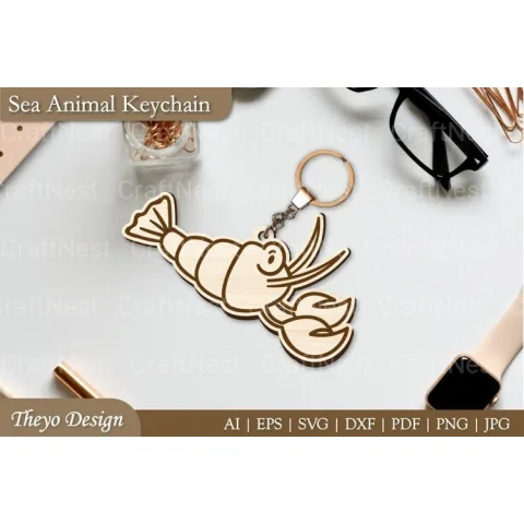 Cute Sea Animal Key Chain SVG