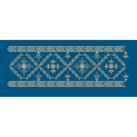 Diamond Lattice Border Embroidery Design