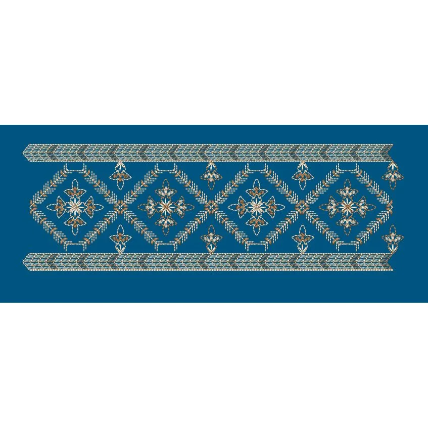 Diamond Lattice Border Embroidery Design