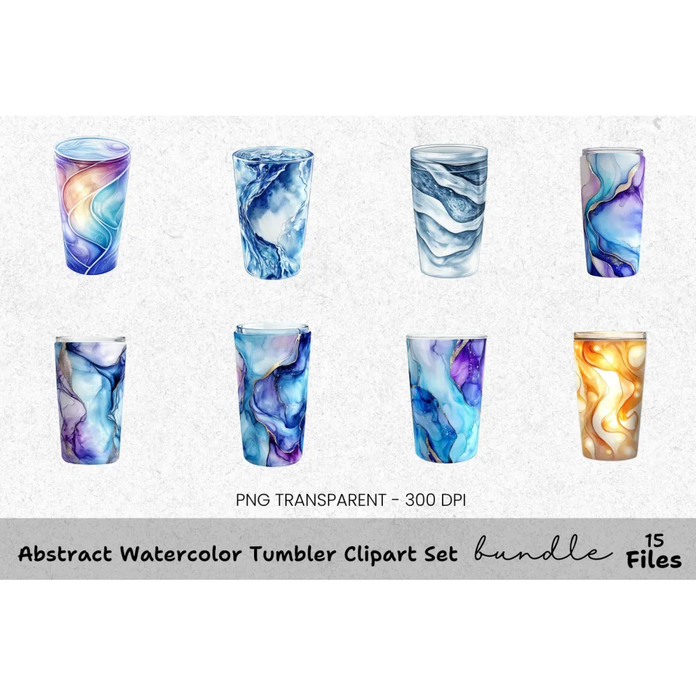 Abstract Tumbler Clipart Bundle
