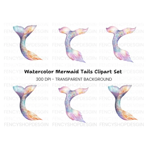 Mermaid Tails Clipart Bundle