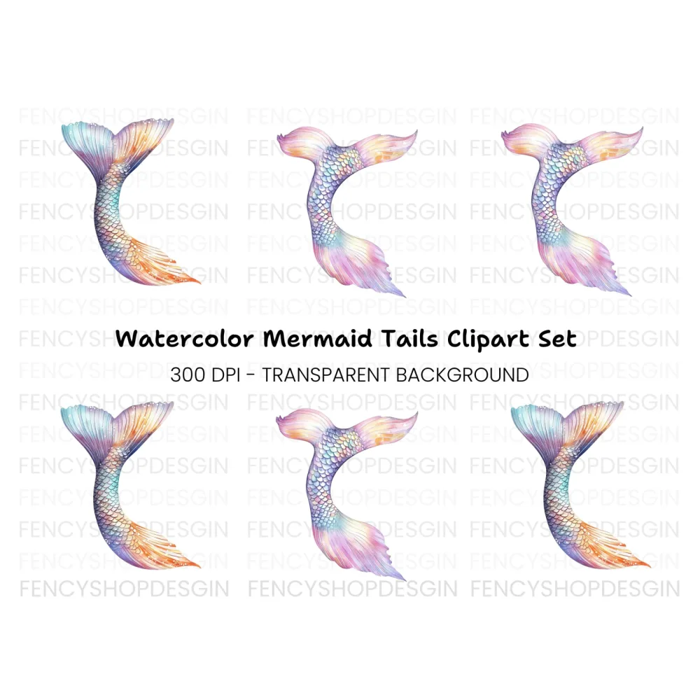 Mermaid Tails Clipart Bundle