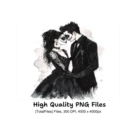 Spooky Gothic Wedding Clipart Bundle