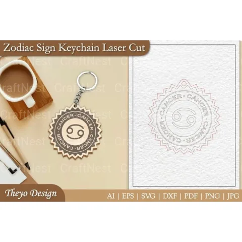 Zodiac Keychain SVG Bundle