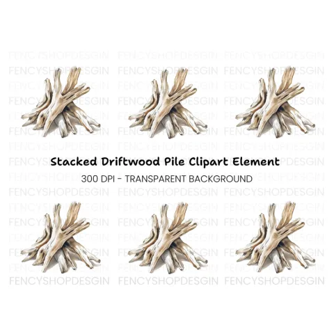 Stacked Driftwood Clipart Bundle